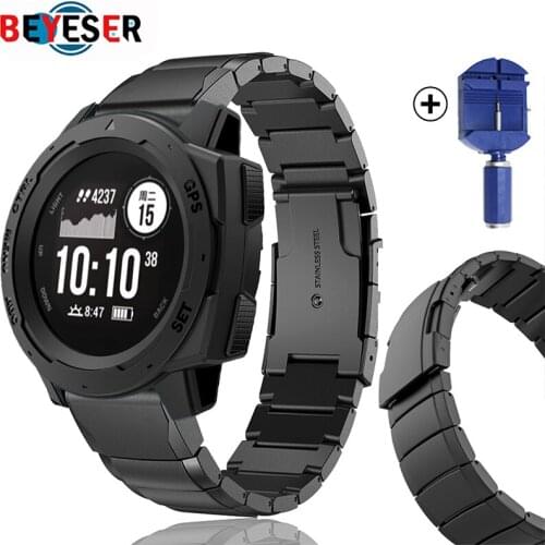 Stainless Steel Band for Garmin Instinct Strap Bracelet Watchband 22mm Metal Replacement Wristband for Forerunner 935 945 Correa