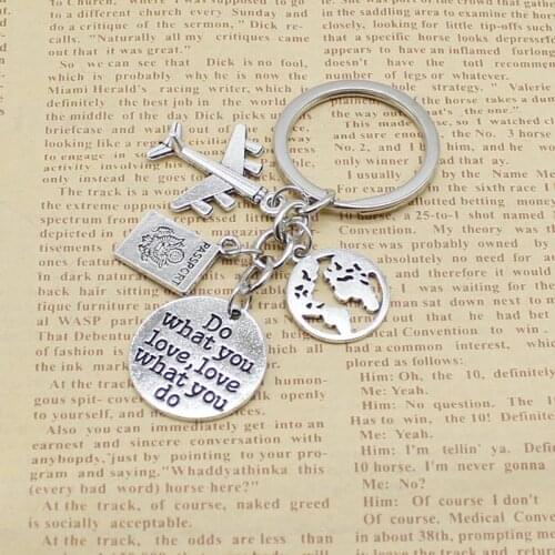 Personality charm Do your favorite thing keychain, aircraft keychain, no matter where you travel pendant keychain, friendship be