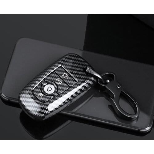 4 Buttons Remote Key Case Cover Fob Shell Carbon Fiber Style ABS Fit for Ford Expedition Mustang Fusion Edge Explorer 2018