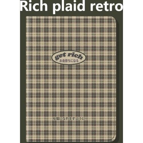 For Ipad 10.2 9.7 Pro 11 12 9 Mini 4 5 Air 4 3 Case 2020 Rich Plaid Retro Protective Case with Pen Slot