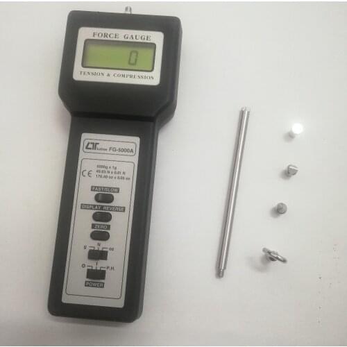 FG-5000A 5000g Digital Force Gauge with Adapters (TENSION & COMPRESSION)