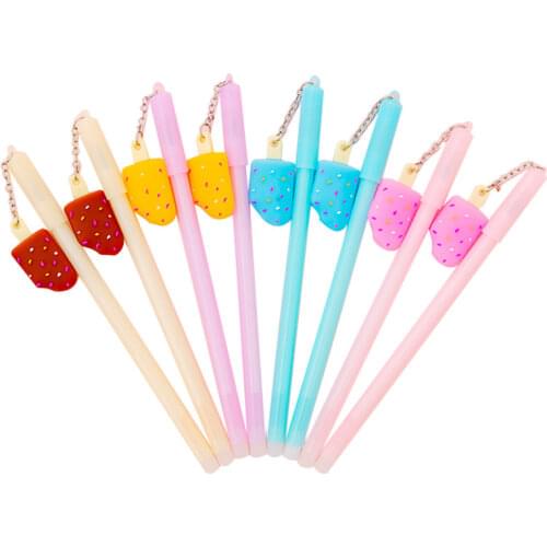 50PCS/lot South Korea Ice Cream Pendant Gel Pen Hipster Cute Students Exam Signing Pen Pendant Ball Pen Stationery