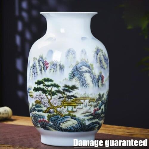 Jingdezhen Ceramic Vase Vintage Chinese Style Animal Flower Vase Fine Smooth Surface Home Decoration Furnishing Articles no base