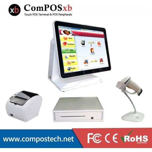 ComPOSxb 15 Inch Touch Screen POS System All In One Completely Set Point Of Sale Cash Machine for sale