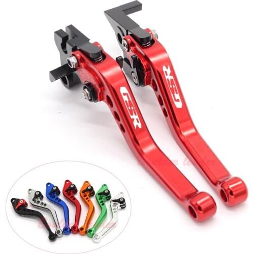 Laser Logo(GSR) Red CNC Adjustable 2 finger Short Motorcycle Brake Clutch Levers For Suzuki GSR750 2011 2012 2013 2014 2015 2016