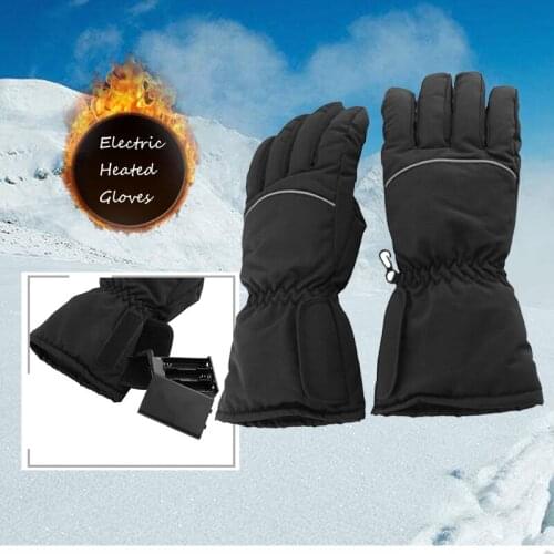Motorbike Motorcycle Heated Gloves Winter Warm Battery Electric Waterproof