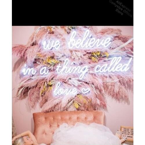 Neon Sign For wedding we believe in a thing called love Glass Neon Bar Signs Recreation Room Neon Light Art neon sign custom