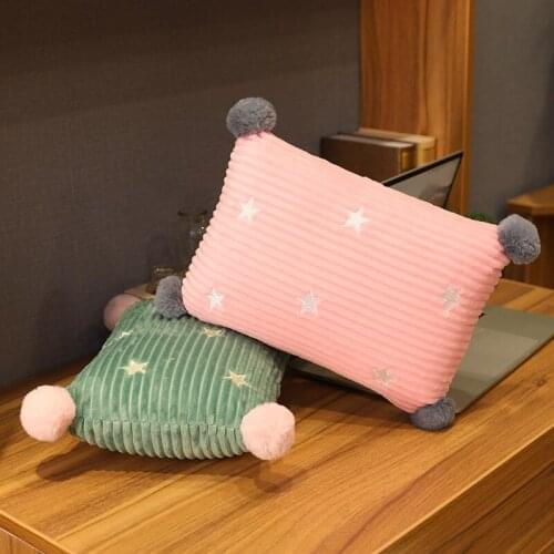 New Mini Star Square Napping Pillow For Home Office Travel Student Plush Memory Foam Lunch Break Throw Pillows Soft Back Cushion