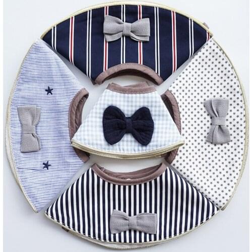 Ins New Japanese Style Custom Bib Male Baby Fake Collar 360 Degree Rotating Bib Saliva Towel Waterproof Baby Bib