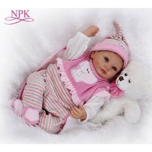 NPK 55cm Silicone Reborn Boneca Realista Fashion Baby Dolls For Princess Children Birthday girls Gift Bebes Reborn Dolls