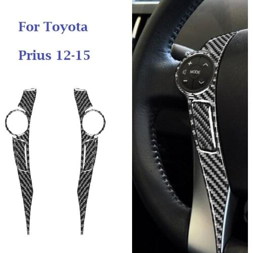 Fit For Toyota Prius 2012-2015 Carbon Fiber Interior Car Accessories Steering Wheel Accent Button Frame Sticker
