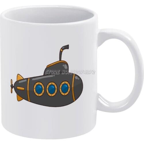 Submarine Cartoon Coffee Mugs Pattern Coffee Mug 330ml Milk Water Cup Creative Fathers Day Gifts Submarine Cartoon Military Cute