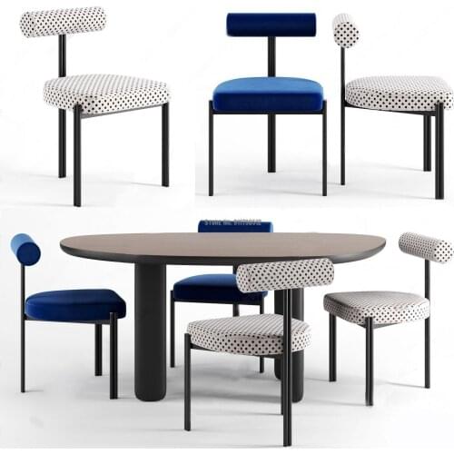 Simple modern dining chair home Nordic minimalist western food milk tea chair computer back chair office negotiation chair makeu