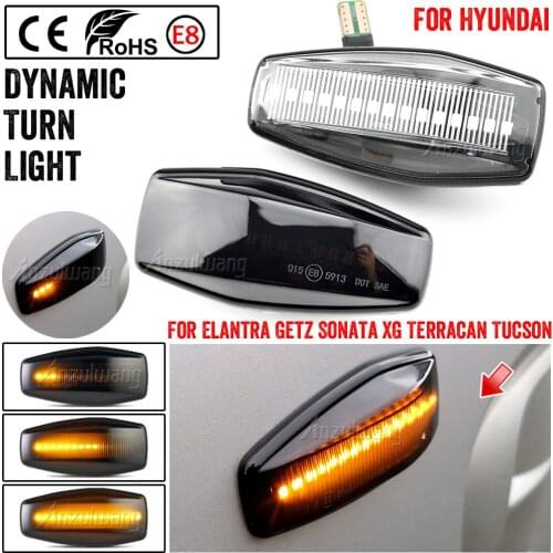 LED Dynamic Turn Signal Side Marker Lamp Flowing Water Blinker For Hyundai Elantra Getz Sonata XG Terracan Tucson Flashing Light