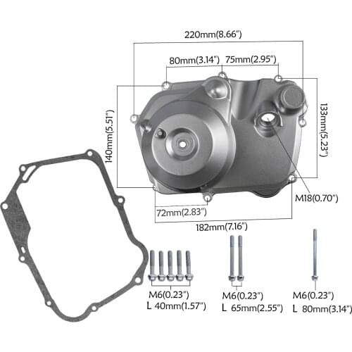 TDPRO Top Right Side Engine Motor Casing Covers Gasket&Bolts Cover Case For 50cc 110cc Start Engines Clutch Pit Dirt Bike Taotao