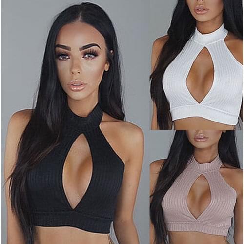 Hot Sales New Women Ladies Sexy Bustier Vest Crop Top Tanks Solid Hollow Out Short Vest Tanks Tops