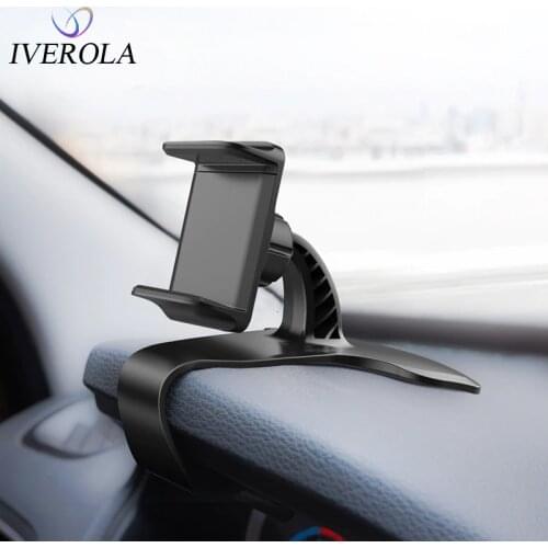 Univerola HUD Dashboard Car Phone Holder Easy Clip Mount Stand Car Phone Holder GPS Display Bracket Universal Car Holder Support