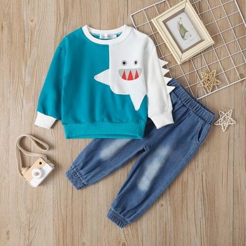 2020 TALLOLY spring and autumn fashion childrens sweater and jeans two-piece boy trouser suit