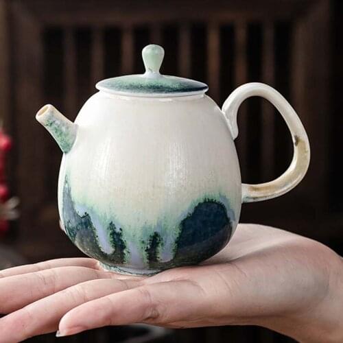 Japanese kiln changing teapot handmade single pot ceramic large household Kung Fu tea set with retro red teapot tea maker