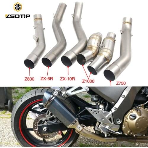 ZSDTRP Motorcycle Exhaust Middle Link Pipe Accessories Escape Connection System For Kawasaki Z750/800 Z1000 ZX6R ZX10R 2007-2016