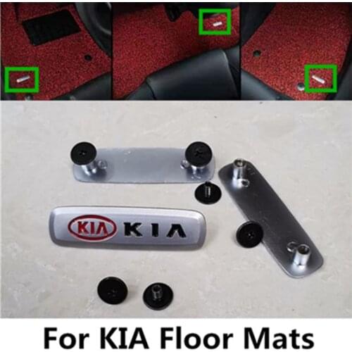 1Pcs Car mat car metal emblem sticker with Screw For KIA K2 K3 K4 K5 Sorento Sportage R Rio Soul Car foot pads decoration