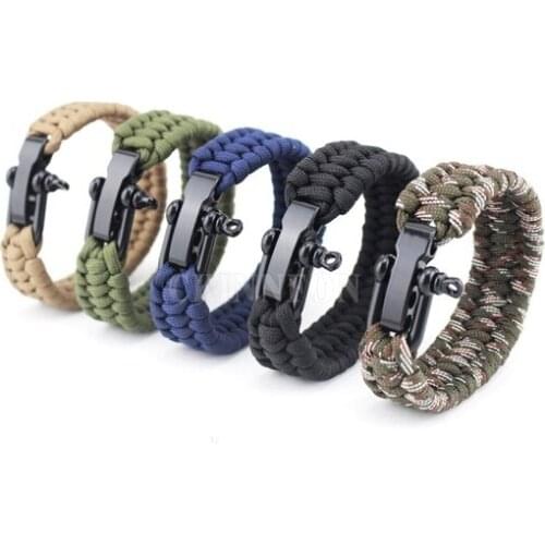 100Pcs/Lot Camping Rope Paracord Hiking Tactical Survival Braided Camp Equipment Rescue Umbrella Rope Outdoor Bracelets Cord