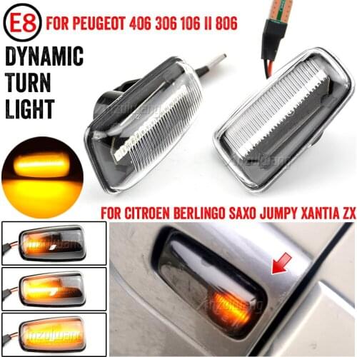 2x Flowing Turn Signal Led Dynamic Side Marker Side Repeater Light for Peugeot 106 306 406 806 EXPERT 1 2 for Fiat Scudo Ulysse