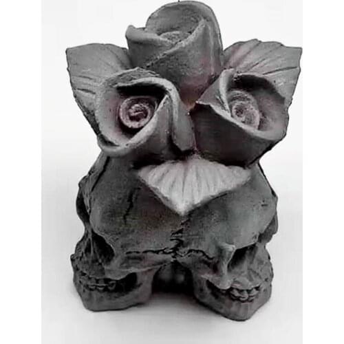 3d skull rose silicone mold diy making candle soap resin model making fudge ice chocolate cake tool