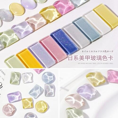 40pc/set Japanese nail color card water ripple trapezoidal display card bean color card nail color transparent glass color card