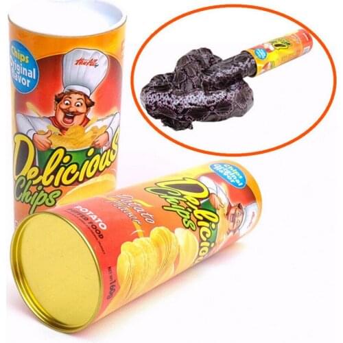 April Fool Day Halloween Party Decoration Funny Joke Toys Potato Chip Can Jump Spring Snake Toy Gift Jokes Prank Trick
