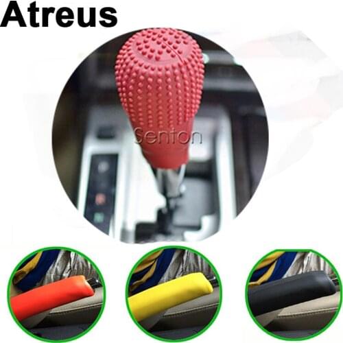 Atreus Silicone Non-slip Car Hand Brake Gears Shift Knob Cover For BMW e46 e39 e36 Audi a4 b6 a3 6 c5 Renault duster Lada granta