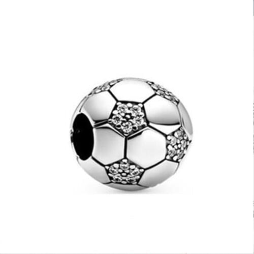 Authentic 925 Sterling Silver Bead New Creativity Shining Football Beads Fit Original Pandora Bracelet For Women Diy Jewelry