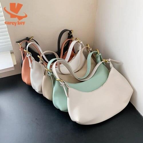 CAREY KEY Cute Small PU Leather Crossbody Shoulder Bags For Women 2021 Handbags And Purses Female Travel Baguette Totes