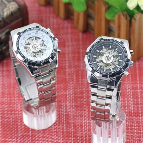 Fashion Top Brand Men Hand-Winding Skeleton Automatic Mechanical Stainless Steel Sport Wrist Watch automatic watch relogio