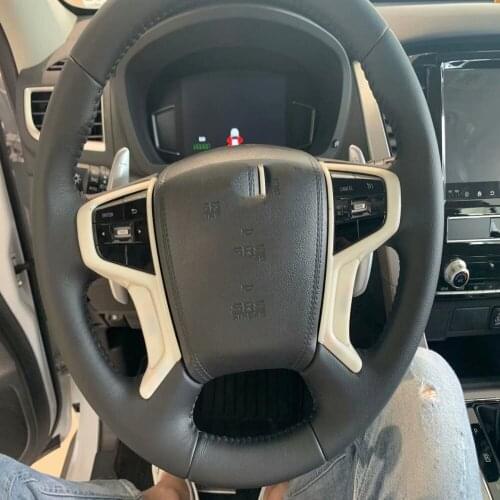 For Mitsubishi Pajero Sport Montero Sport 2019 2020 2021 ABS Car Interior Steering Wheel Cover Trim Inner Moldings Car Styling