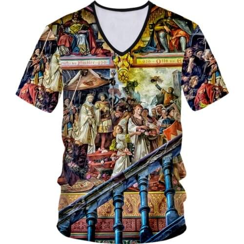 UJWI V Nect Tee Shirt Male Hot Short Sleeve Character 3D Tee Shirt Printed church 7XL Garment For Men Summer Tee Shirt