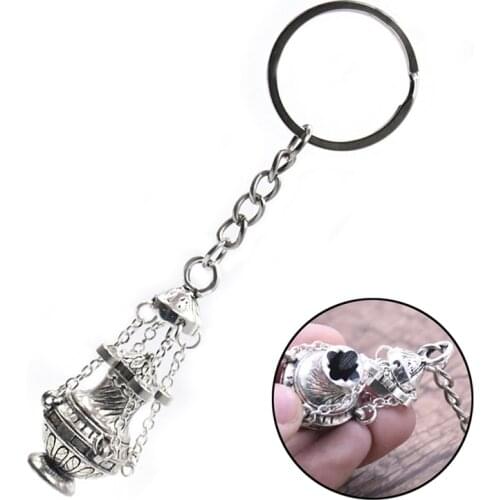 1PCS Christian Incense Burner Keychain Religious Key Ring Jewelry Bag Car Pendant Keyfob Souvenirs Gift High Quality