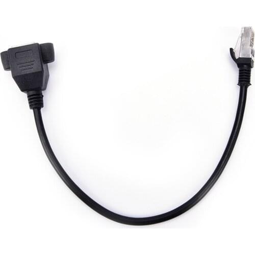 30cm RJ45 Cable Male to Female Mount Ethernet LAN Network Extension Cable Screw Panel