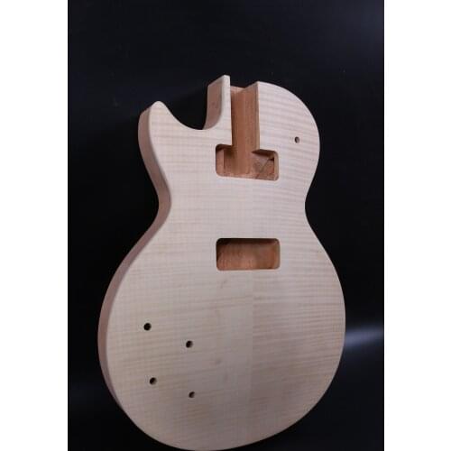 Diy Left-hand Electric Guitar Body Mahogany wood+Flame Maple Veneer Hand-made Guitar Parts/Project Unfinished