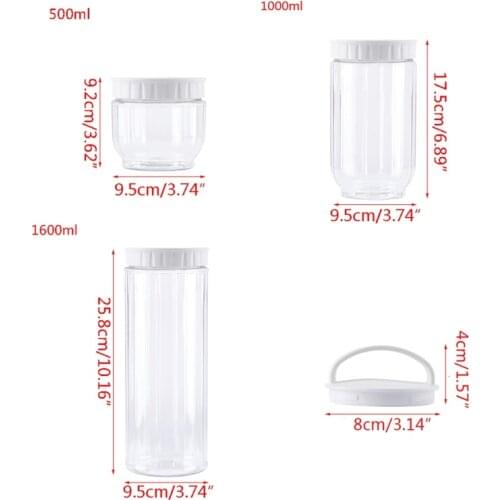 Kitchen Transparent Food Storage Container With Lids Sealing Pot Cereal Grain Bean Rice Sealed Plastic Milk Powder Jar