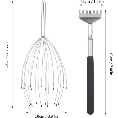 Scalp Massager Head Massage Tool Telescopic Back Scratcher Head Massager Scratcher for Relax Scalp Stimulation Stress Relief