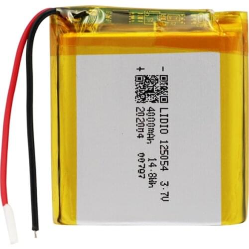 New 3.7V 4000mAh 125054 Lithium Polymer Rechargeable Battery For GPS DVD PDA PAD LED Power Bank e-book Camera Tablet PC Laptop