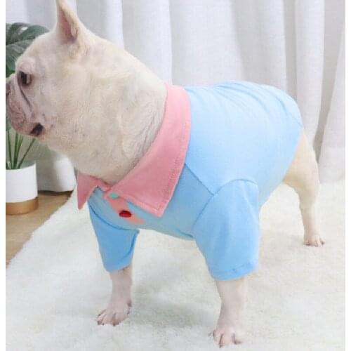 French Bulldog Cotton Small Dog Clothes Pitbull Spring Autumn Pet Pug Dog T Shirt Bichon Schnauzer Corgi Hoodies Outfit Dropship