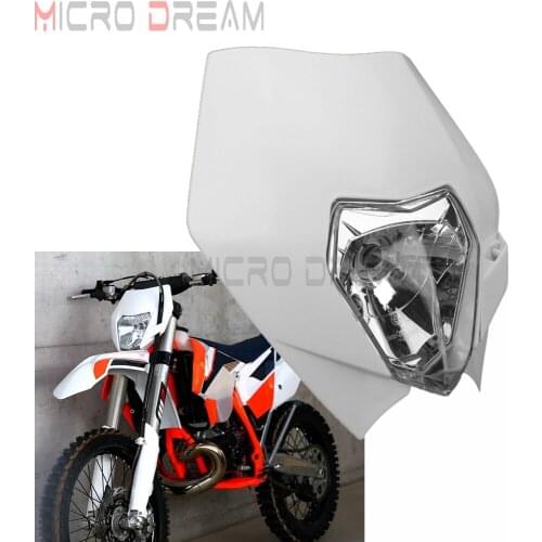 Motocross Dirt Bike MX Enduro 12V 35W Head Light for EXC XCF XCW 125/250/300/350/450/500/530 White Supermoto Headlight Fairing