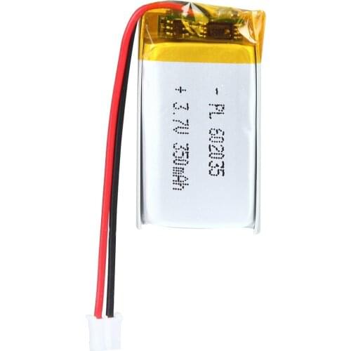 YDL 3.7V 350mAh 602035 Rechargeable Lipo Battery with JST Connector