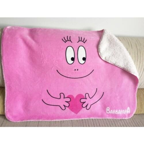 New Style Smiley Face Cute Pink Super Soft Plush Cuddle Pet Dog Baby Blanket Throw 70x100cm Baby Girls Gift Backing on Bed Crib