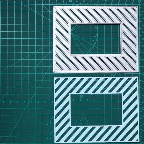 Rectangle Stripe Frame Metal Cutting Dies For Stamps Scrapbooking Stencils DIY Paper Album Cards Decoration Embossing 2020 New