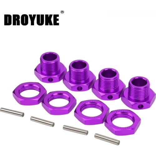 Droyuke 4PCS RC Wheel Hex Driver 17MM Aluminum Alloy Wheel Hex Coupler Spare Accessory Parts Kit for HSP 1/8 RC Crawler Car