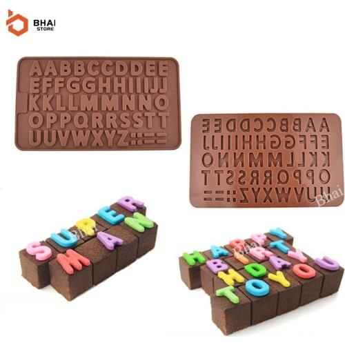3D 26 Alphabet Silicone Mold Letters Hebrew Numbers Mold For Kitchen Baking Cake Fondant Chocolate Decor Tools
