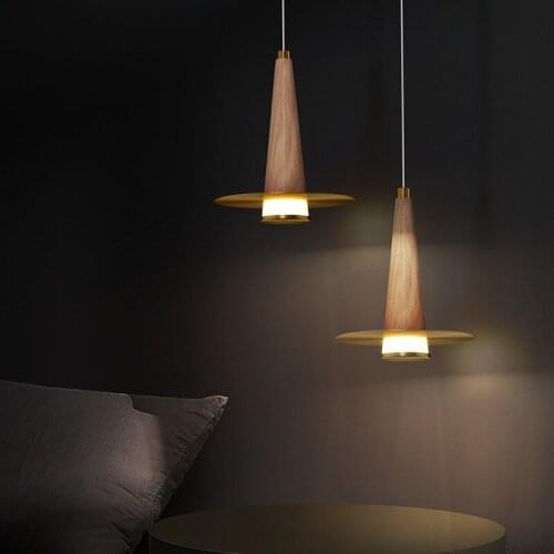 Nordic Bedroom Bedside Pendant Lights Modern Simple Restaurant Wood Hanging Lights Creative Living Room Decoration Pendant Lamps